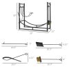 Outsunny Firewood Rack with Fireplace Tools, Indoor Outdoor Firewood Holder, Curved Bottom with 2 Tiers for Fireplace, Wood Stove, Hearth or Fire Pit,