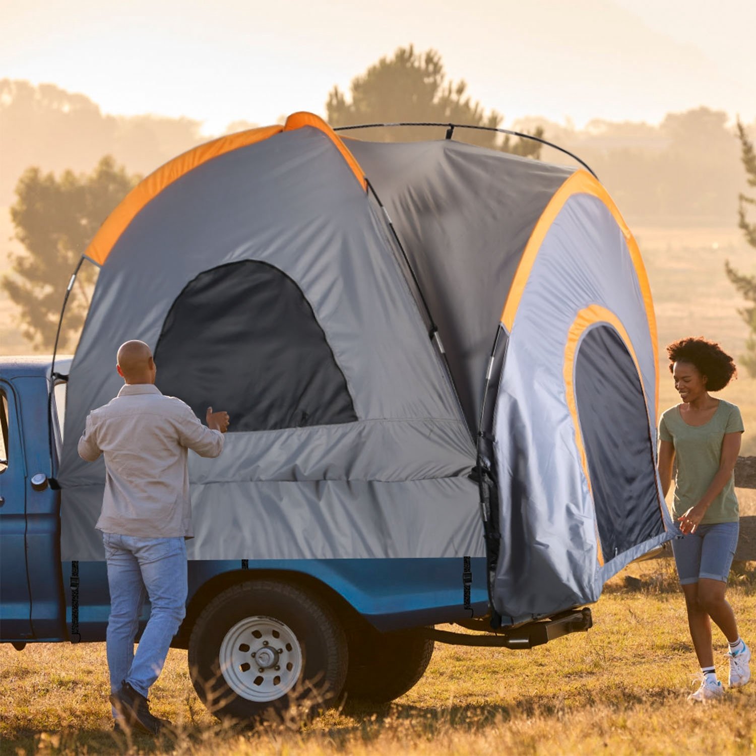 Truck Bed Tent Waterproof Windproof Pickup Truck Tent with Carry Bag 5.41-6.56FT Bed Rainfly PU2000mm Waterproof for Camping Travel Truck Bed Tent Waterproof Windproof Pickup Truck Tent with Carry Bag 5.41-6.56FT Bed Rainfly PU2000mm Waterproof for Camping Travel